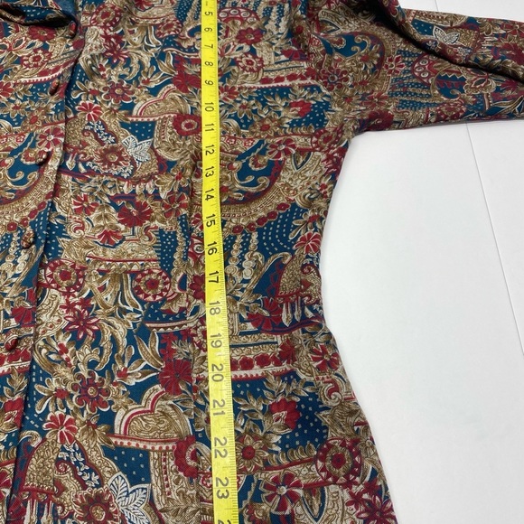 Pendleton VNT Country Sophisticates Floral Blouse W 14 Brown Maroon Blue USA - Picture 12 of 16